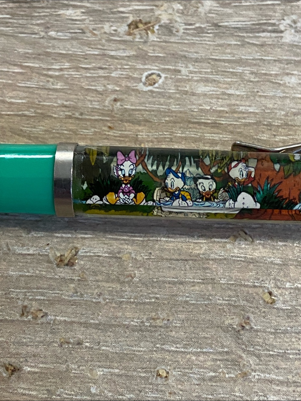 1987 Disney Ducktales Floaty Pen Huey Dewey and Louie in Jungle Boat Webby VTG